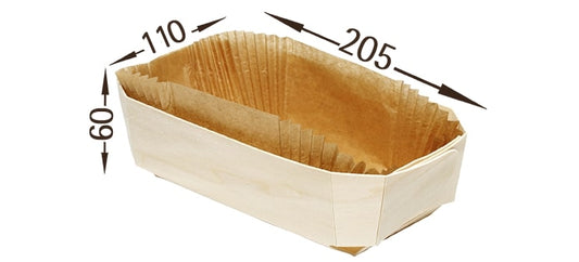 Panibois Baron wooden baking moulds, available in a case of 100. Ideal for baking loaves, cakes, and pastries. Eco-friendly, durable, and perfect for professional use.