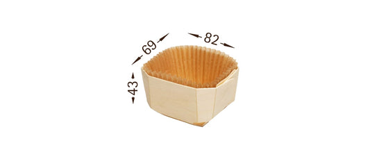 Panibois Tiny wooden baking moulds, sold in a case of 500. Perfect for baking small breads, cakes, and pastries. Eco-friendly, durable, and ideal for professional kitchens.