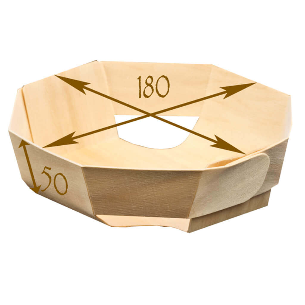 Panibois Octo180 eco-friendly wooden baking mould, perfect for baking bread, cakes, and desserts in an octagonal shape. Ideal for professional bakers and home use.