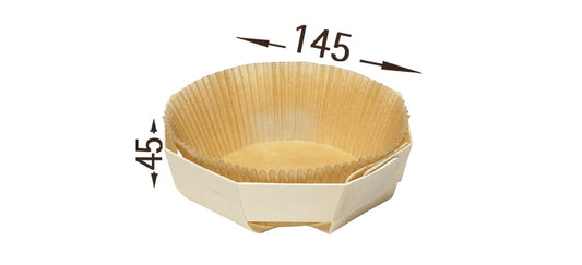 Panibois Octo145 eco-friendly wooden baking mould, perfect for baking bread, cakes, and ready meals in an octagonal shape. Ideal for professional bakers and home use.